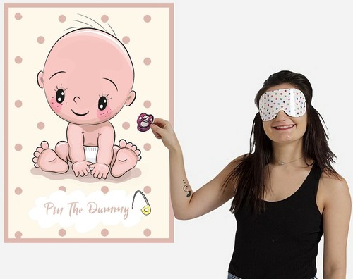 PIN THE DUMMY ON THE BABY Shower Party Game Baby Girl / Boy MULTI PLAYER (RG) - Picture 2 of 12