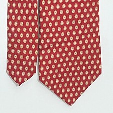 Brooks Brothers Maker Red Paisley Geometric Silk Tie Made in USA 60" x 3 7/8"