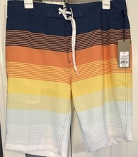 Goodfellow Sunny Blanket Stripe 4-Way Stretch Board Shorts Striped Size 33