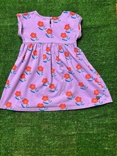 Tea Collection Purple Floral Red Flower Print Dress Size 4T