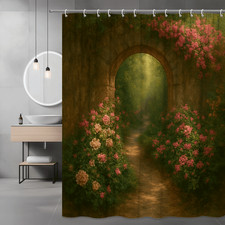 Floral Shower Curtain for Bathroom Decor - Vibrant Garden Design