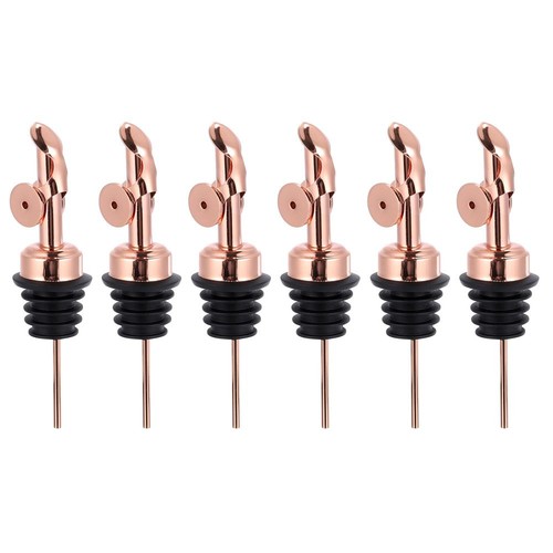 6 Pezzi Versatori per Bottiglie in Acciaio Inox, Dispenser di Olio di Oliva Ponderato, Oro Rosa ( - Foto 6 di 6