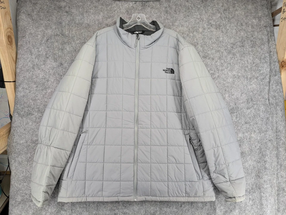 Chaqueta North Face Para Hombre 2XL Gris Aislada Acolchada Cremallera Completa Exterior A33RO Invierno Foto 2 de 4