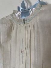 VTG 40s Better Wear Infant Gown/Embroidered/Lace/Sheer/Christening/Heirloom NWT