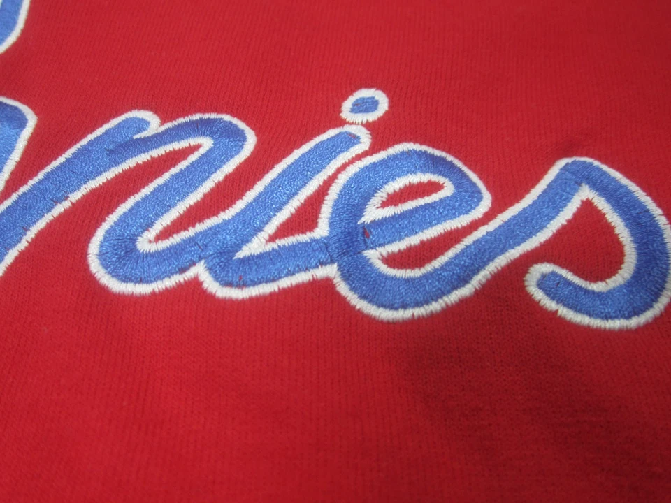 Pullover Sideline Swagger para mujer grande rojo azul con logotipo de escritura cuello redondo Foto 2 de 4