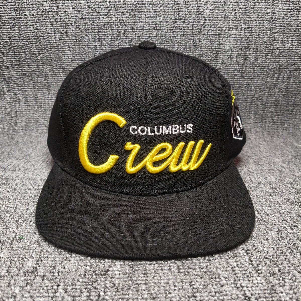 Mitchell & Ness Columbus Crew Black Snapback Hat Cap Side Patch