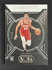 Zaccharie Risacher 2024-25 Panini Noir RC Icon Edition Silver 38/49 #172
