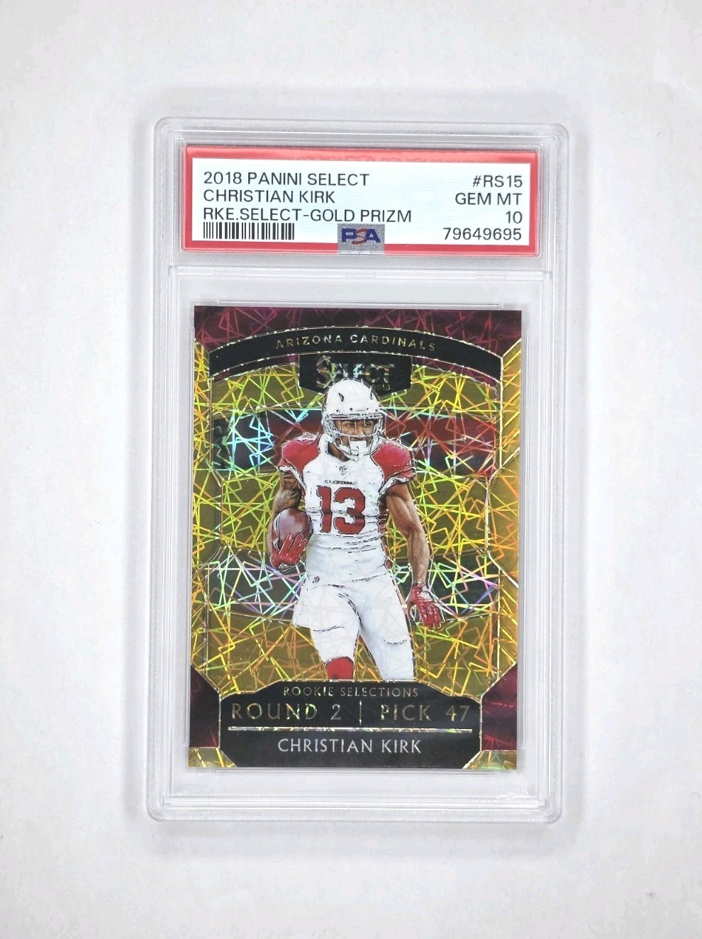 Christian Kirk Panini Select Select Swatches Prizm #15 Gold