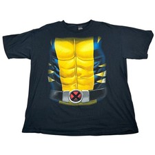 Marvel Wolverine Costume T Shirt Mens XL Black Superhero Graphic Tee Mad Engine
