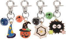 4 Pack Halloween Cat Collar Bells,Training Charm Pendants Jewelry for Pet Dog