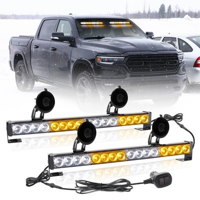 ROUTEKING 2x16,8 Zoll Notfall blinkende LED Verkehr 2er Packungen, gelb/weiß 