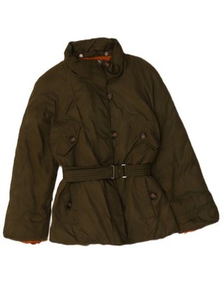 Max Mara Damen Weekend wattierte Jacke UK 14 Medium khaki Polyester DI06