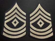 WW2 US Army 1st Sergeant Chevron Rank Pair Gold On Black