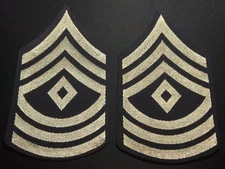 WW2 US Army 1st Sergeant Chevron Rank Pair Gold On Black
