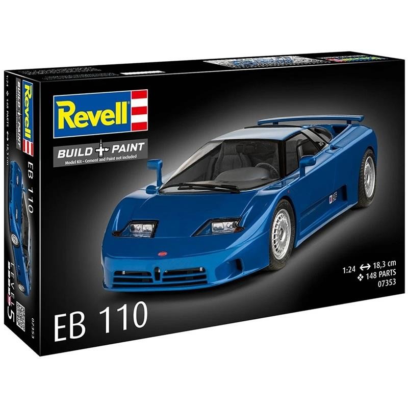 Revell Bugatti EB110 Super Sports Car - 1:24 Scale Plastic Model Kit - 07353