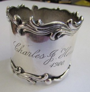 ANTIQUE STERLING SILVER GORHAM NAPKIN RING VICTORIAN ERA