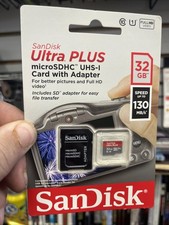 Sandisk Ultra Plus MicroSDHC UHS-I Card With Adapter 32 Gb 130 Mbps