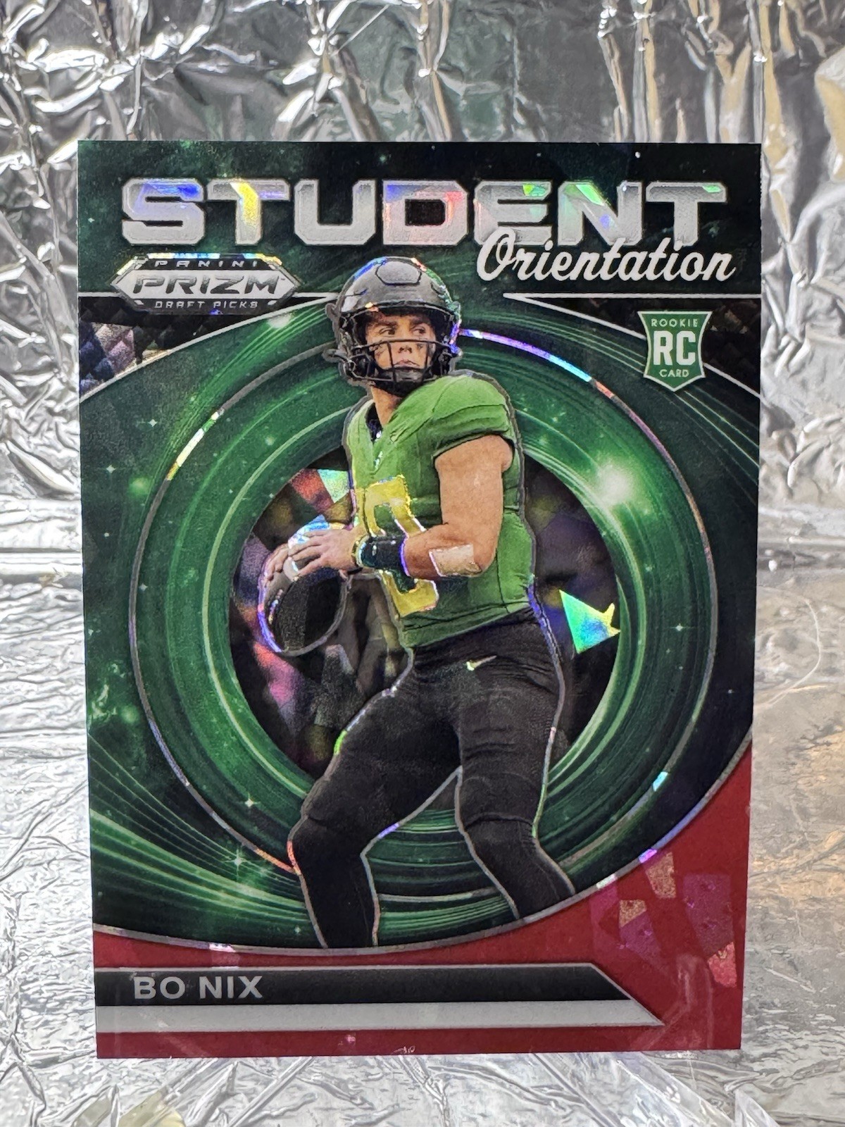 2024 Panini Prizm Draft Picks - Student Orientation Bo Nix Red Ice Prizm (RC)