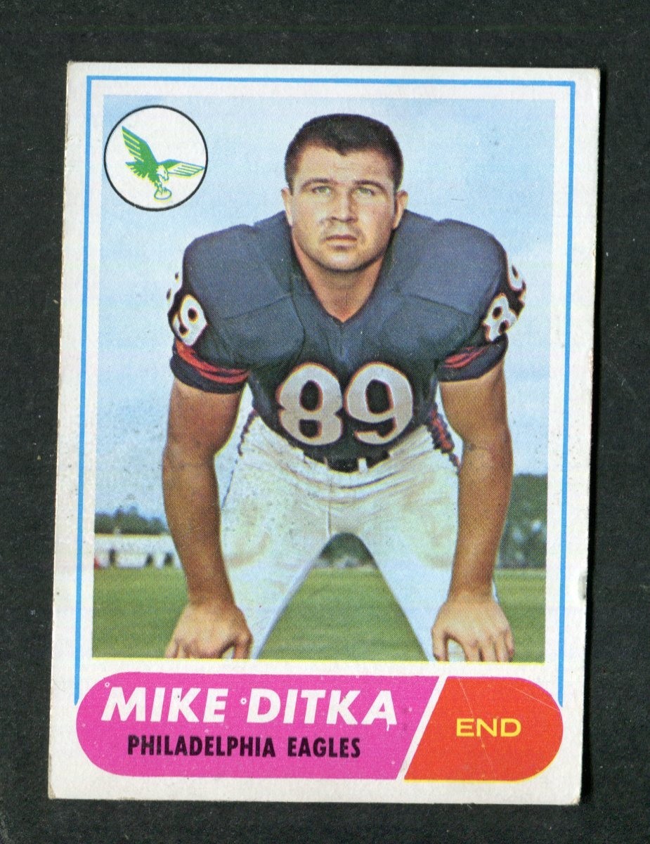 1968 Topps Mike Ditka Eagles Bears Football Card HOF'er #162 Ex+ Condition