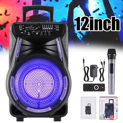 Rechargeable Bluetooth Party Speaker Powerful 12in Woofer Tweeter SpeakerTWS LED