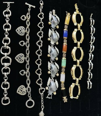 Vintage Lot Of 7 Costume Jewelry Bracelets One Signed Coro