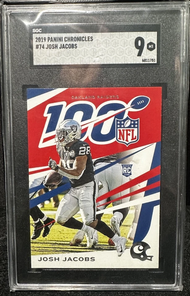 NFL Oakland Raiders Rookie Josh Jacobs 2019 Graded 9 Panini Chronicles + More! - Image 2 of 4