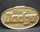 XF03108 NICE VINTAGE 1970s **DODGE** AUTOMOBILES ADVERTISEMENT BRASS BELT BUCKLE
