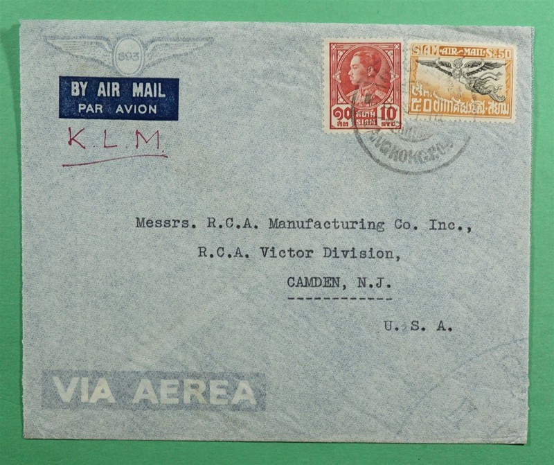 DR WHO THAILAND KLM AIRMAIL BANGKOK TO USA R90207