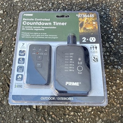 NEW LED Compatible Remote Control Timer Photocell Activated 2-Outlet Outdoor