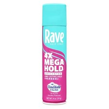 Rave 4X Mega Hold Hair Spray All-Weather with Vitamin-Rich formula 11 oz