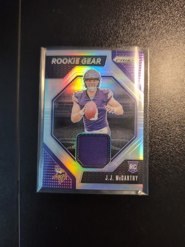 2024 Panini Prizm J.J. McCarthy Rookie Gear Silver Prizm Rookie Card- #RG-JJM