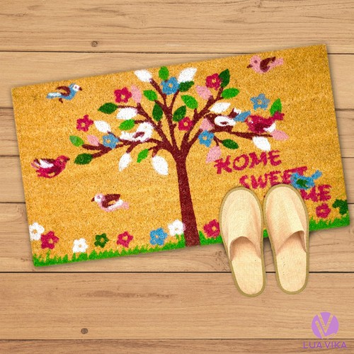 Mata podłogowa kokosowa - Kolorowe drzewo - 40x70 cm - Mata podłogowa zewnętrzna i wewnętrzna - Stopa... - Zdjęcie 7 z 9