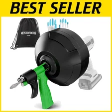Fast & Easy Sink Unclogger - 50FT Auto Feed Drain Snake