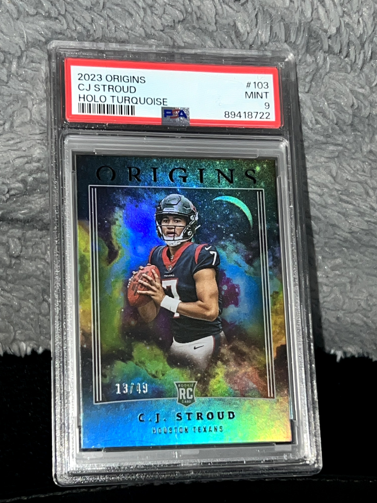 2023 Panini Origins CJ Stroud ROOKIE #103 Holo Turquoise /49 PSA 9 - NONE HIGHER