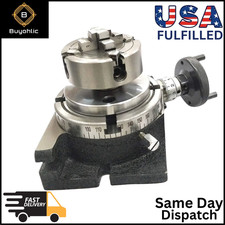 3"/80 mm Regular Rotary Table With 70 mm 4 Jaw Independent Chuck and back Plate