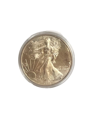 1996 1 oz American Silver Eagle One Dollar UNC discoloration .999 fine
