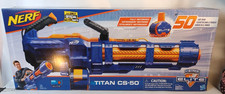 NERF ELITE TITAN CS-50 TOY BLASTER FULLY MOTORIZED, 50-DART DRUM E2865 NIB RARE