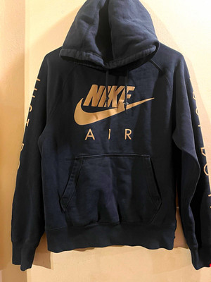 Nike Air Mens Black Pullover Hoodie ''Just Do It'' Graphic Fleece Pockets S