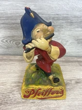 Vintage Pfeiffer's Beer Chalkware Flute Player Patriot Figure 7" Bar Decor