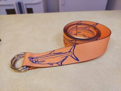 Thomas Bates True Flies Men's 48  Silver King Fish Ribbon Belt