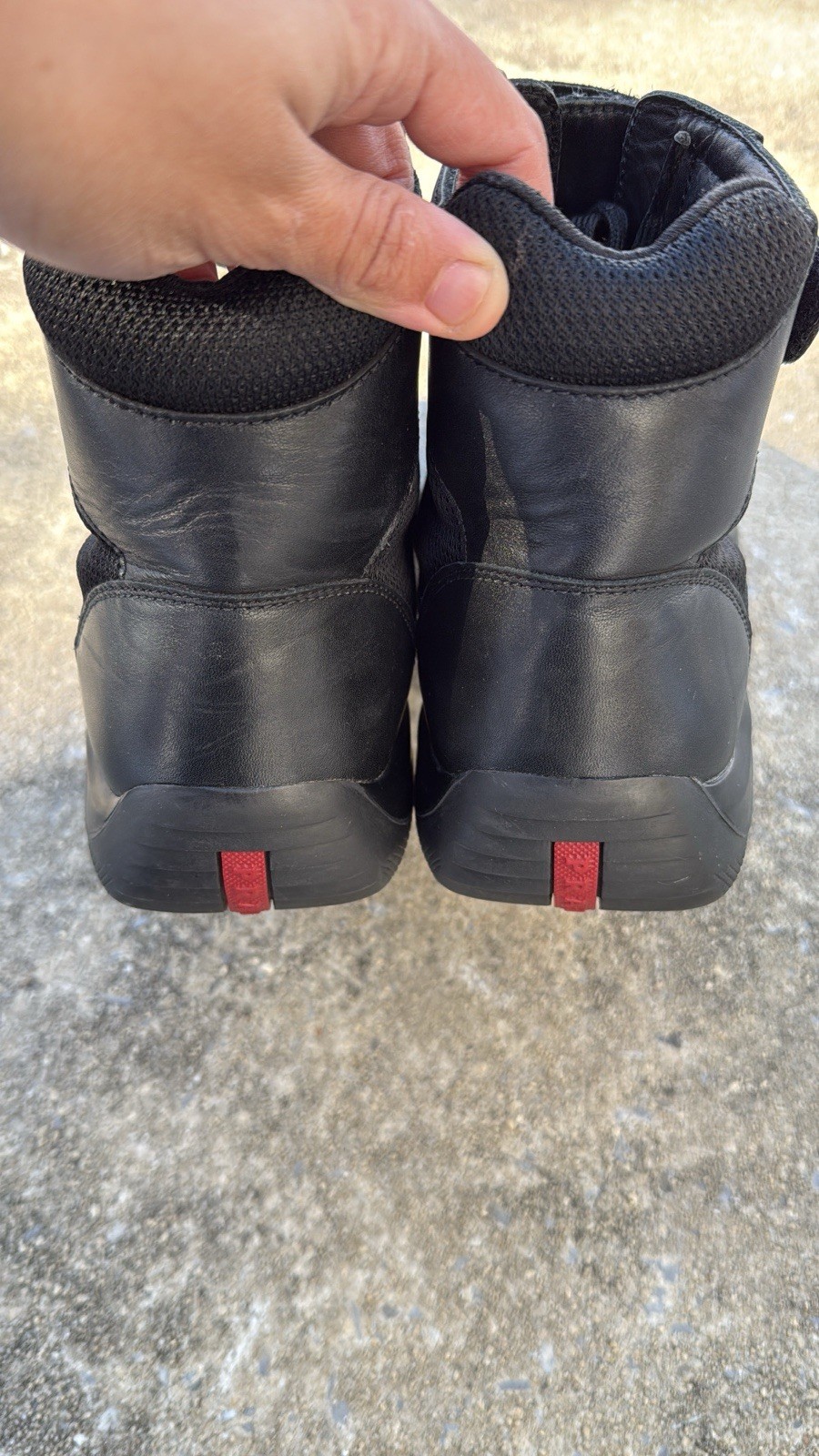 PRADA American Cup High Top Sneakers BLACK4T0341 Men's 8.5 US thumbnail 6