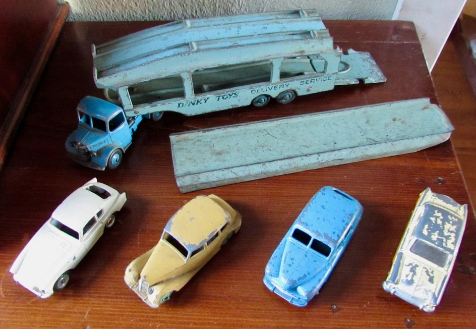 DINKY TOYS VINTAGE ANNI 50 BISARCA, RAMPA. + 4 MODELLI COME DA FOTO - Immagine 2 di 4