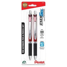 EnerGel Pen and EnerGize Pencil Set, 0.7mm, Burgundy