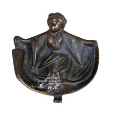 Vintage Japanese Bronze Erotic "Naughty Geisha" Coin Dish Ashtray 4.5"