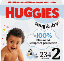 Huggies Size 2 Diapers, Snug Dry Baby Diapers, Packaging May Vary
