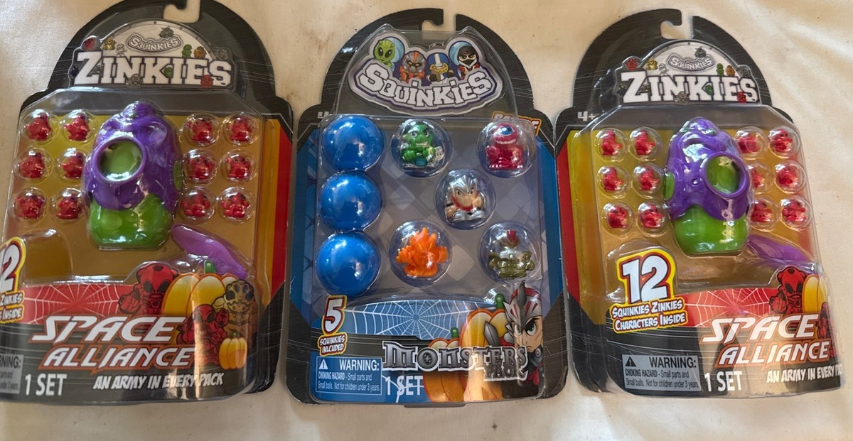 3 Squinkies 2-Zinkies Space Alliance Military Crew & 1- Monster 5