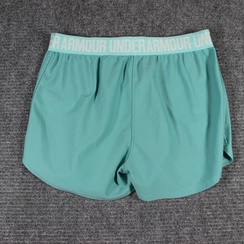 Under Armour Girl YXL HeatGear Shorts 2 Pack Teal & Neon Orange Athletic Running - Picture 4 of 7