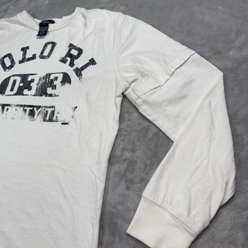Polo Ralph Lauren Shirt Boys L (14-16) White Casual Logo Long Sleeve Kids Youth - Picture 2 of 7