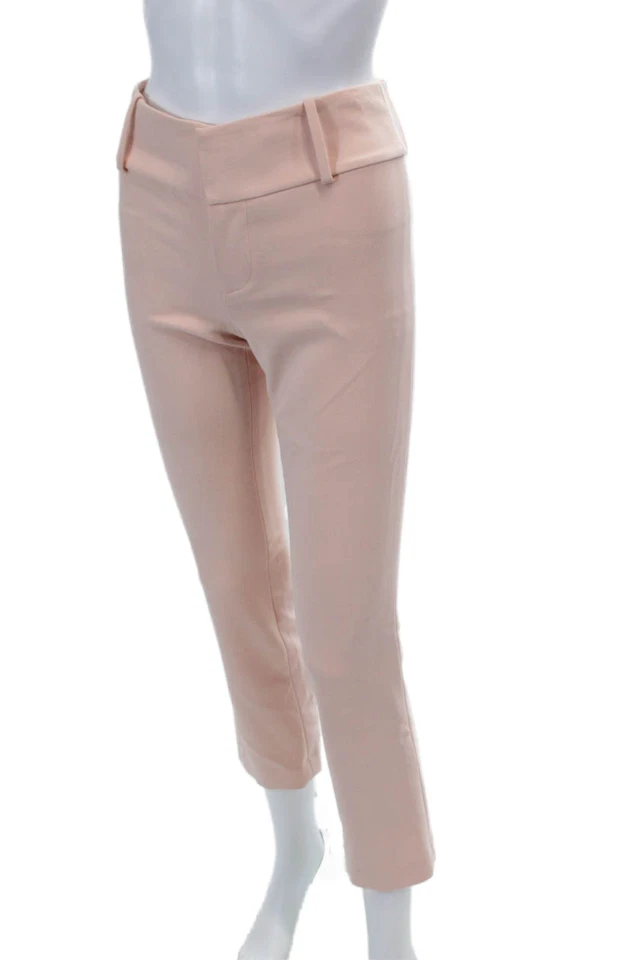 Pantalón Alice + Olivia Mujer Cremallera Mosca Tiro Medio Pierna Recta Rosa Talla 2 Foto 2 de 4