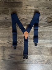 Men's Pair Of Perry Navy Blue 2   Suspenders One Size Made In The USA Vintage